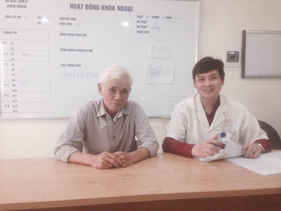 Bác Khích chia sẻ rất an tâm, tin tưởng khi tiến hành điều trị tại Bệnh viện đa khoa Bảo Sơn 2.